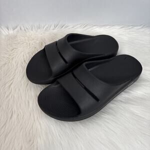 Oofos Ooahh Black Comfort Recovery Slide Sandals Size Womens 8 Mens 6 Sporty